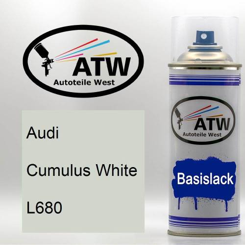 Audi, Cumulus White, L680: 400ml Sprühdose, von ATW Autoteile West.